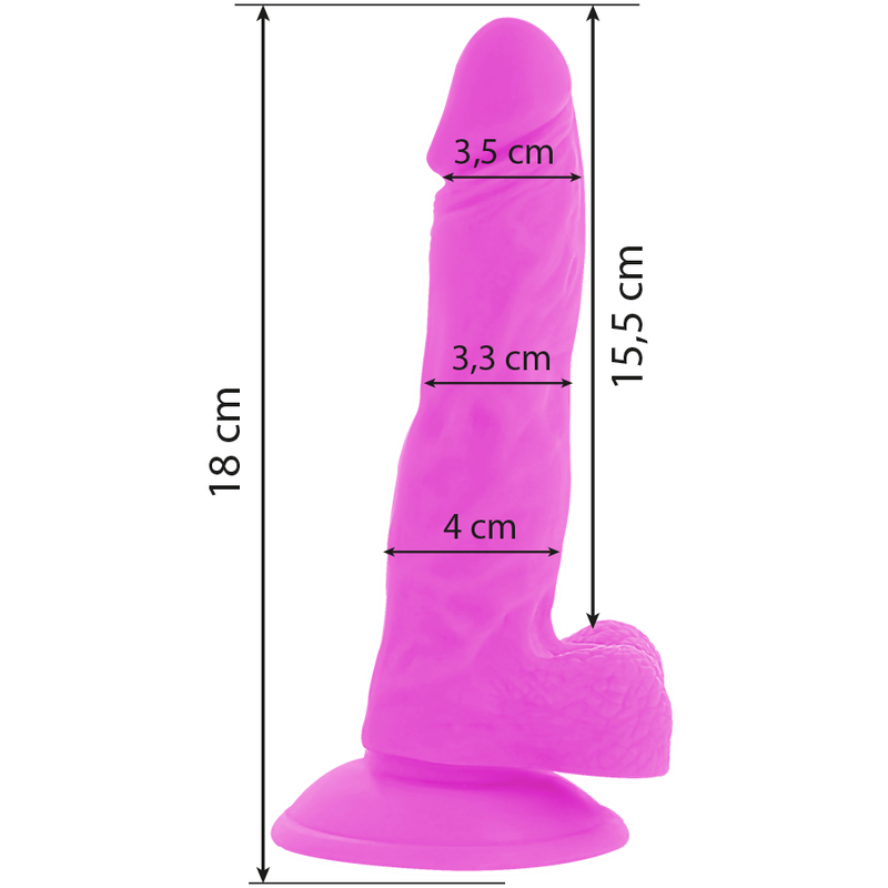 Diversia dildo vibrante flessibile 18 cm - viola-2
