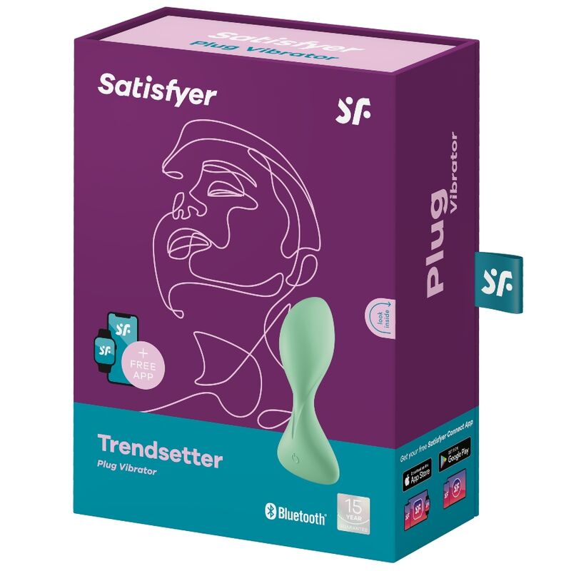 Satisfyer trendsetter vibrating plug app - green-3