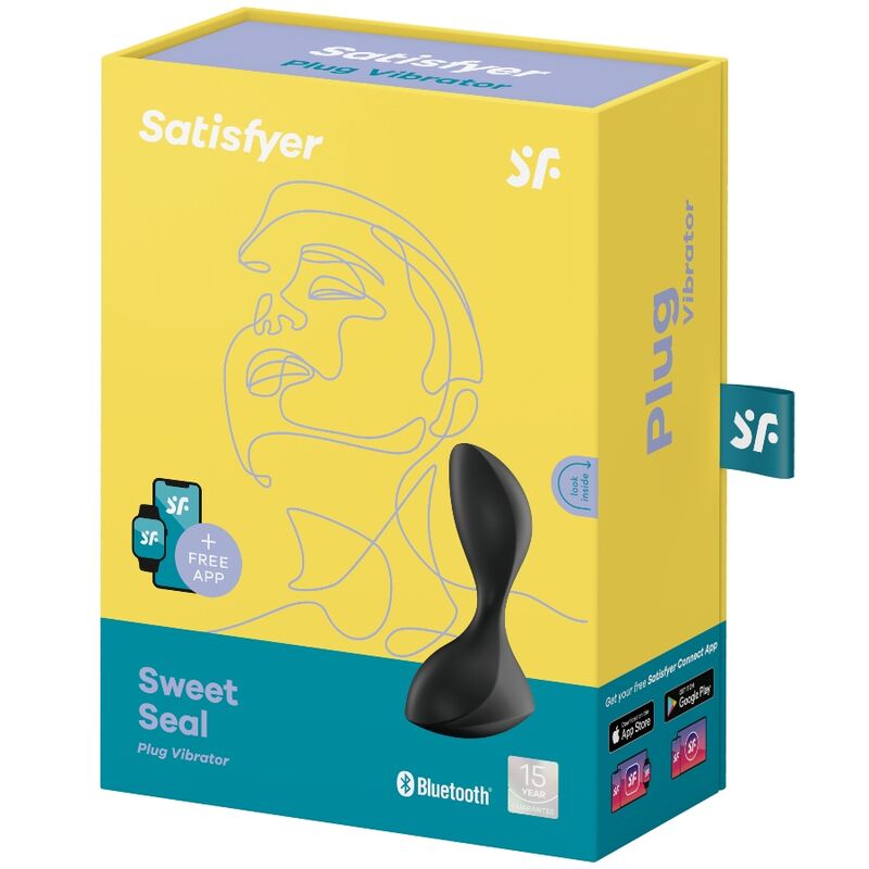 Satisfyer sweet seal vibrating plug app - black-3