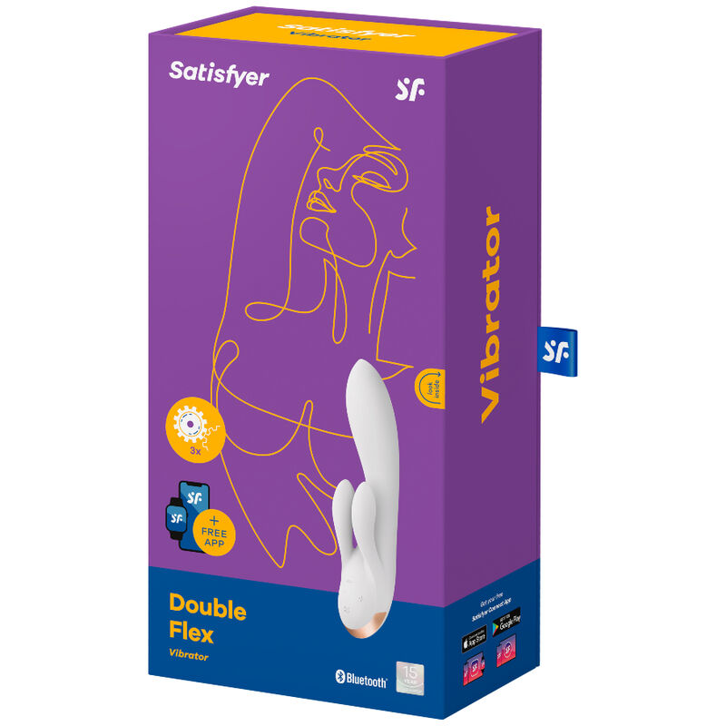 Satisfyer double flex vibrator app - white-3