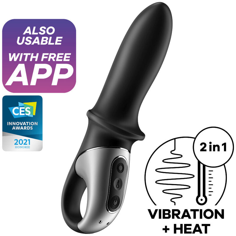 Satisfyer hot passion anal vibrator app - black-0