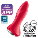 Satisfyer rotator plug 1+ vibrating plug app - red-0