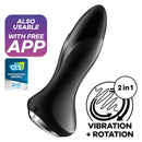 Satisfyer rotator plug 1+ vibrating plug app - black-0