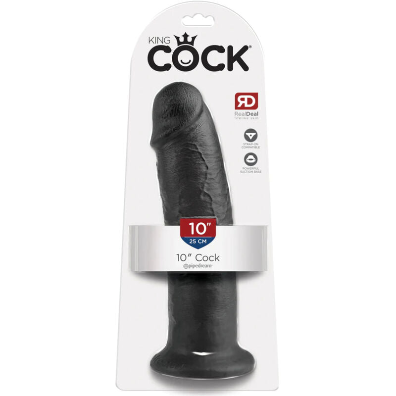 King cock 10" pene negro 25 cm-1