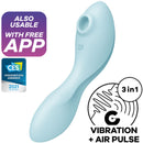 Satisfyer curvy trinity 5 air pulse stimulator & vibrator app - blue-0