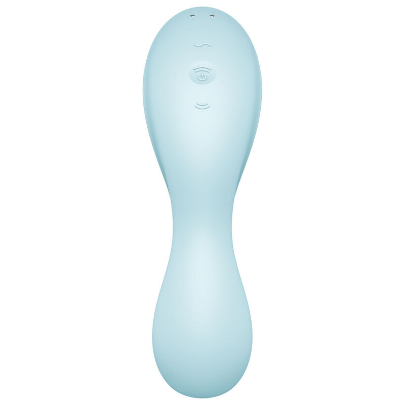Satisfyer curvy trinity 5 air pulse stimulator & vibrator app - blue-2