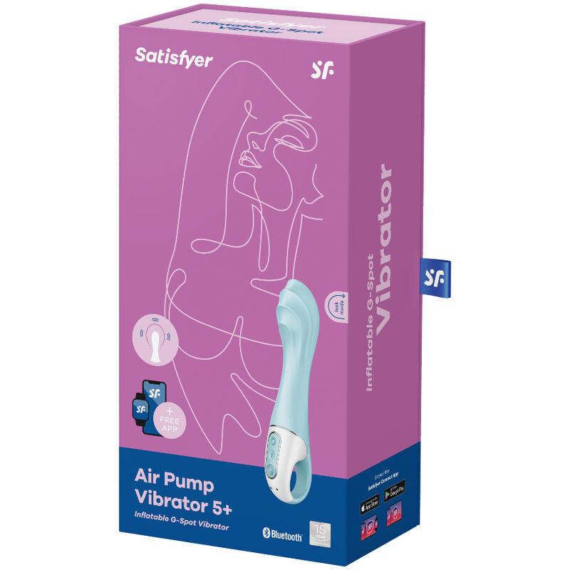 Satisfyer air pump vibrator 5+ inflatable g-spot vibrator app - blue-3