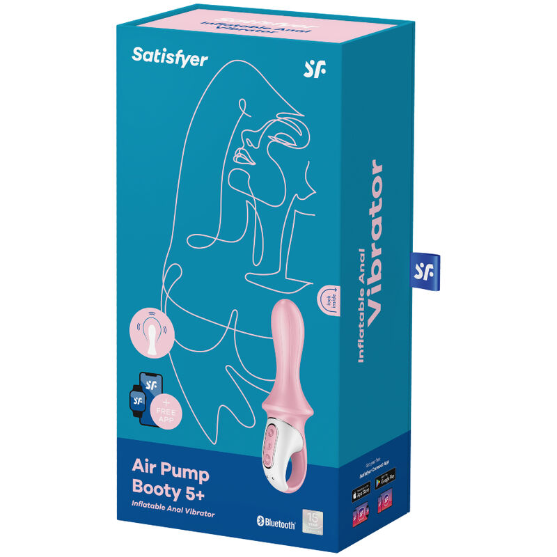 Satisfyer air pump booty 5+ vibratore anale gonfiabile - rosa-3