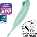 Satisfyer twirling pro+ stimolatore di impulsi d''aria e vibratore app - verde-0