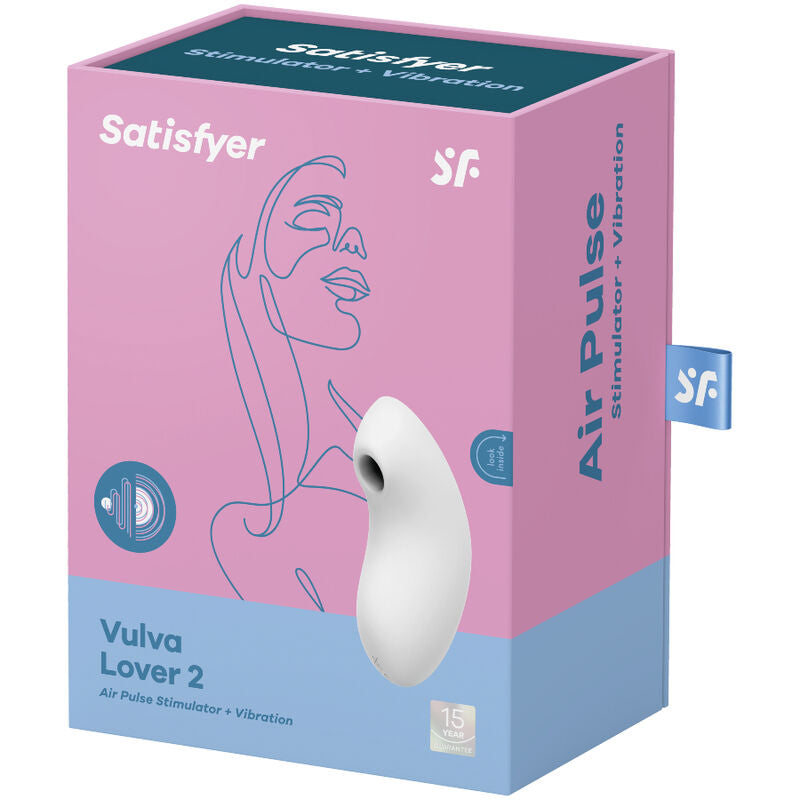 Satisfyer vulva lover 2 stimolatore di impulsi d''aria e vibratore - bianco-3