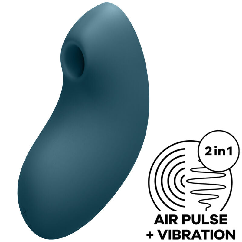 Satisfyer vulva lover 2 stimolatore di impulsi d''aria e vibratore - blu-0