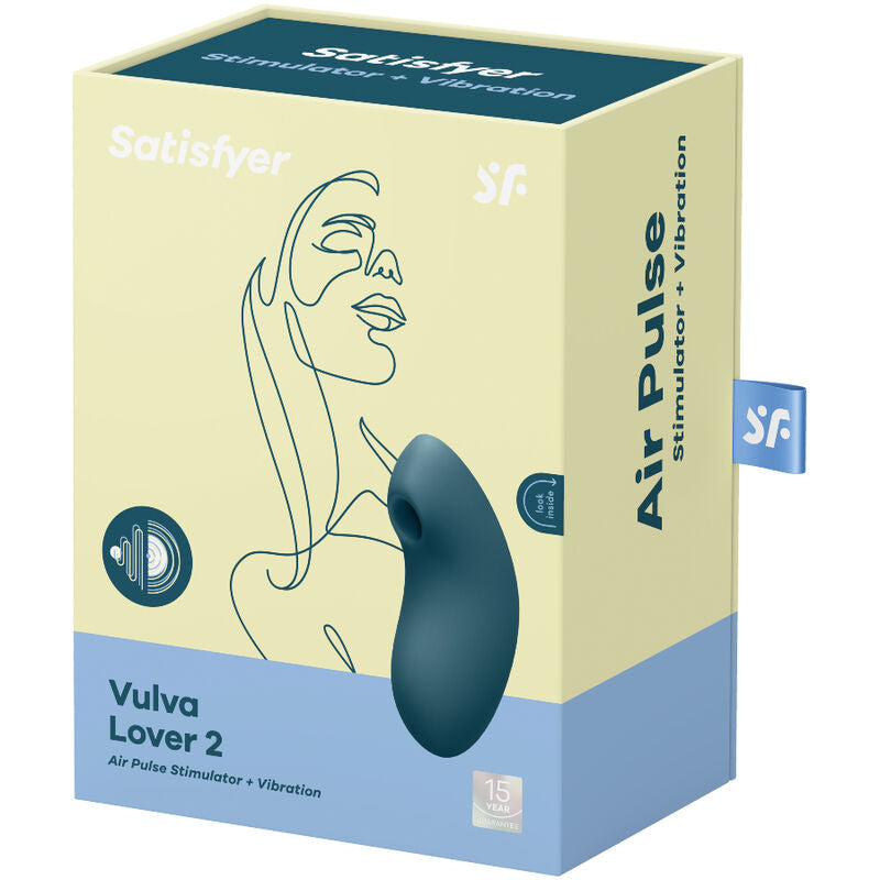 Satisfyer vulva lover 2 stimolatore di impulsi d''aria e vibratore - blu-3