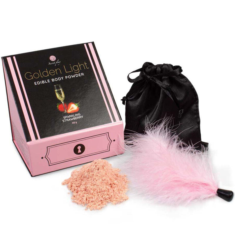 Secretplay kit luce d''oro fragola scintillante in polvere e piuma commestibili-0