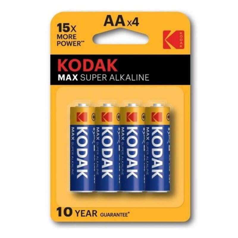 Batteria alcalina kodak max aa lr6 blister * 4-0