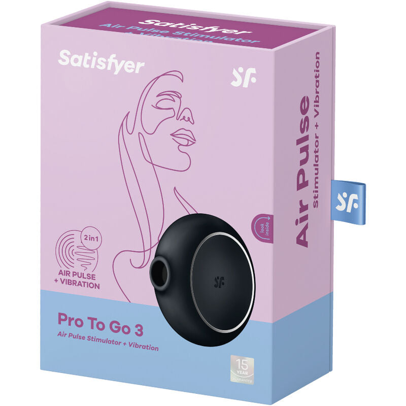 Satisfyer  pro to go 3 double air pulse stimulator & vibrator - black-4