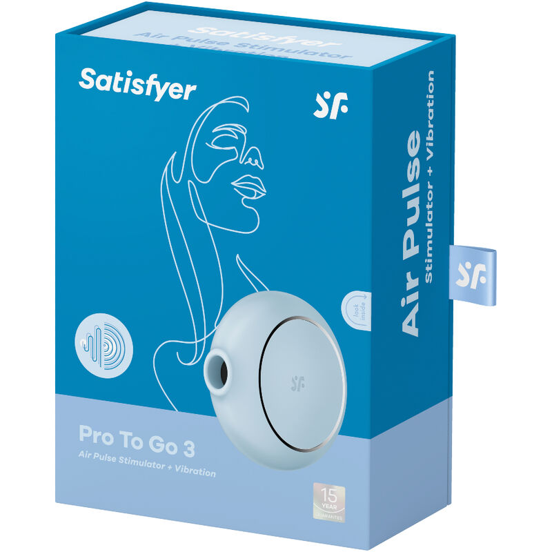 Satisfyer pro to go 3 double air pulse stimulator & vibrator - blue-4