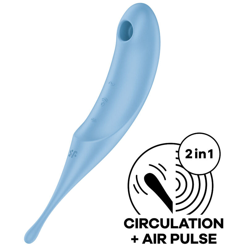 Stimolatore e vibratore satisfyer twirling pro air pulse - blu-0