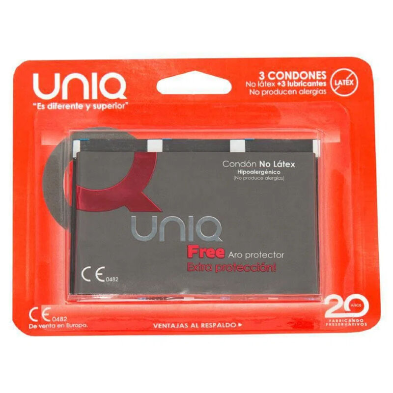 Preservativo senza lattice uniq free con anello di protezione 3 unitÀ-0