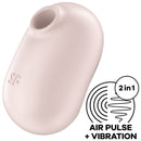 Satisfyer pro to go 2 doppio stimolatore di impulsi d''aria e vibratore - beige-0