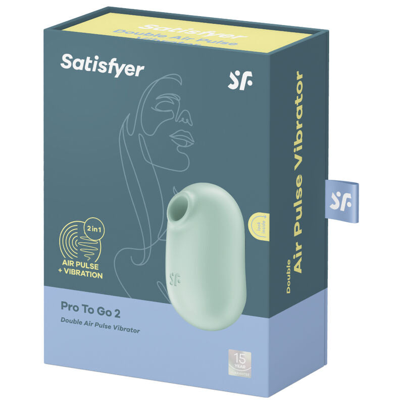 Satisfyer pro to go 2 doppio stimolatore di impulsi d''aria e vibratore - beige-4