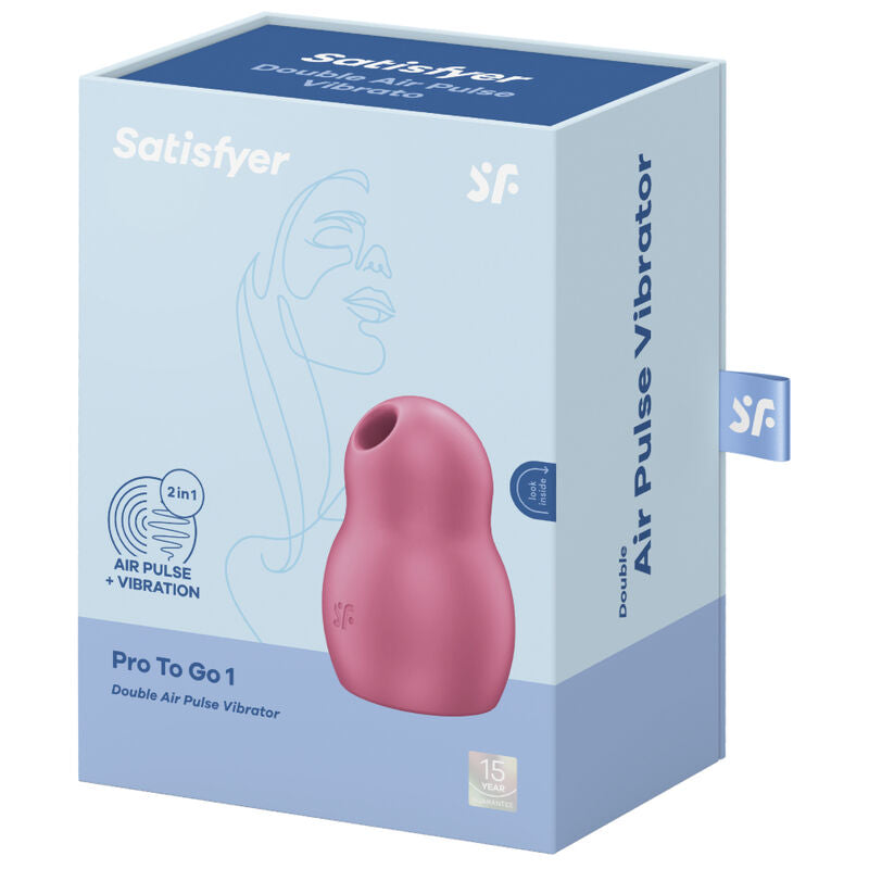 Satisfyer pro to go 1 doppio stimolatore di impulsi d''aria e vibratore - rosso-3