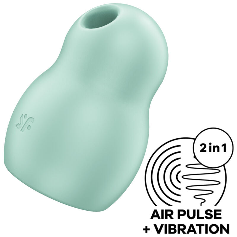 Satisfyer pro to go 1 doppio stimolatore di impulsi d''aria e vibratore - verde-0
