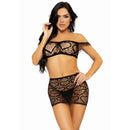Leg avenue set tre pezzi top, minigonna e stringa taglia unica - nero-0