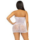 Leg avenue mini vestito con strass e strass taglia unica - bianco-1