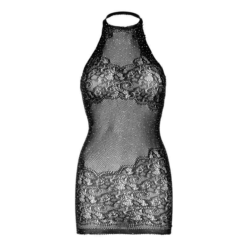 Leg avenue mini vestito con strass e strass taglia unica - nero-2