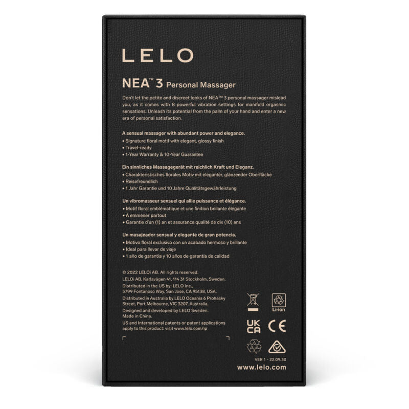 Lelo nea 3 massaggiatore personale - pitch black-4