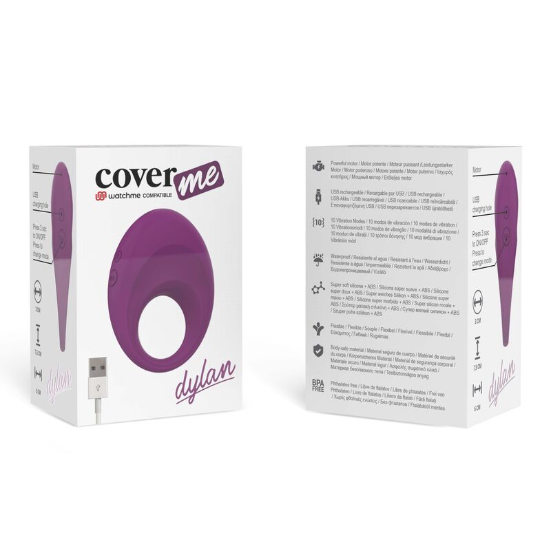 Coverme dylan cock ring rechageable watchme wireless technology compatible-5