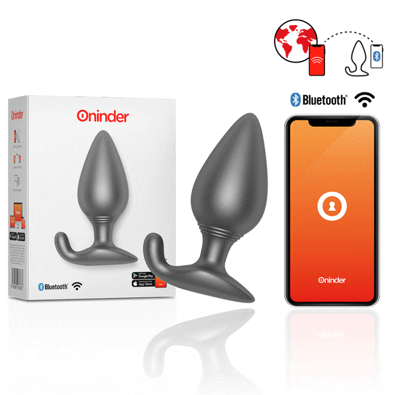 Oninder vibrating anal plug black - free app-0
