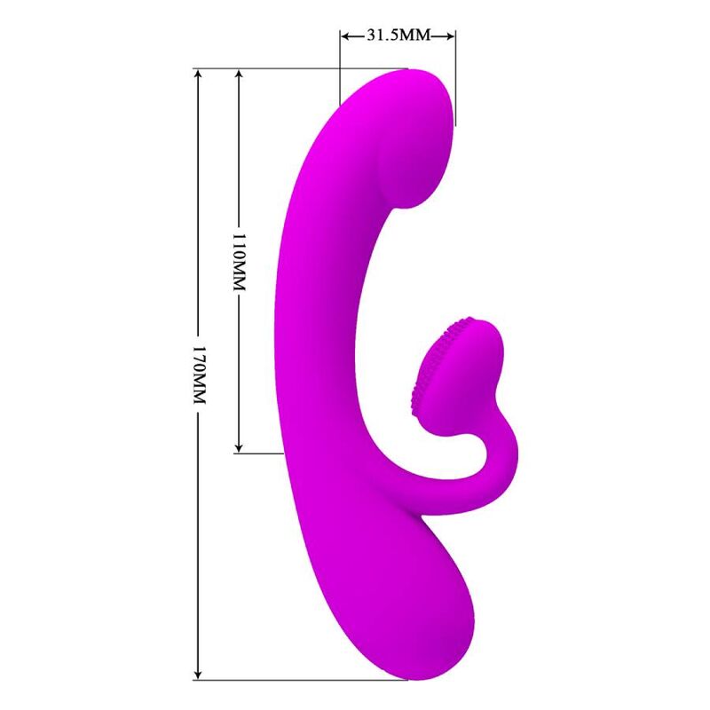 Pretty love - sincere silicone vibrator and stimulator purple-4