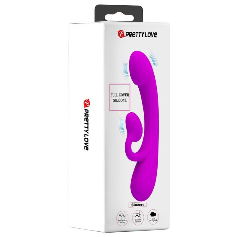 Pretty love - sincere silicone vibrator and stimulator purple-8
