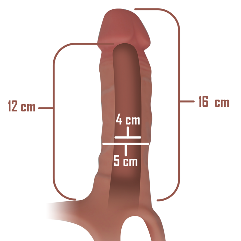 Intense - hollow strap-on extender 16 x 3.5 cm