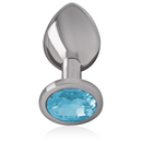 Butt Plug Intense in Metallo Alluminio Size L Argento/Celeste