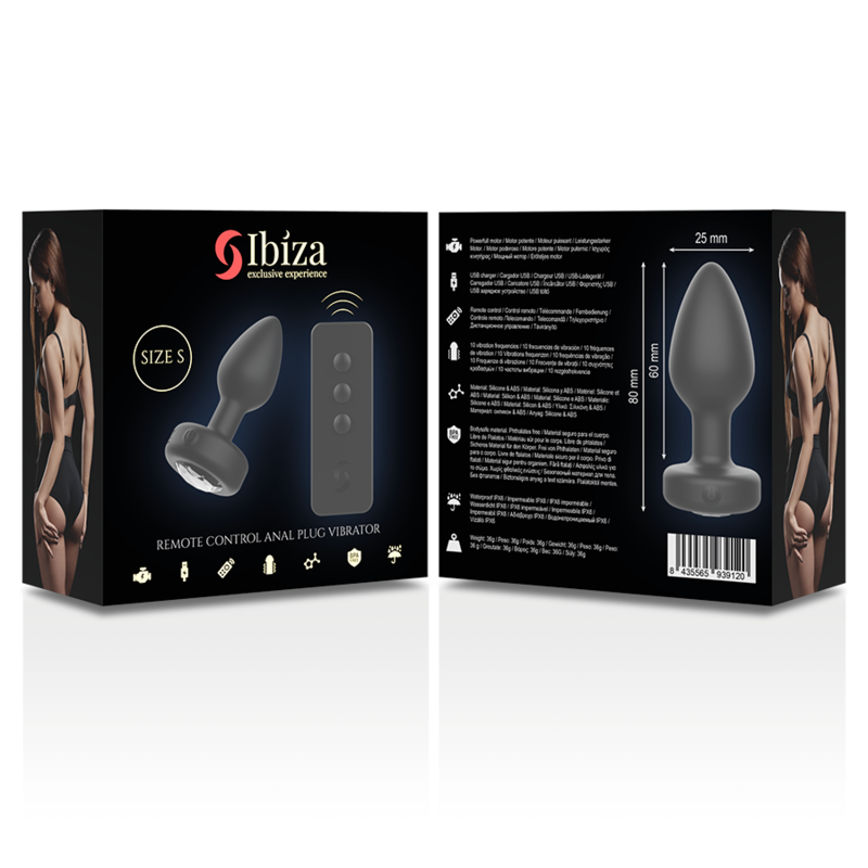 Ibiza - remote control anal plug vibrator size s