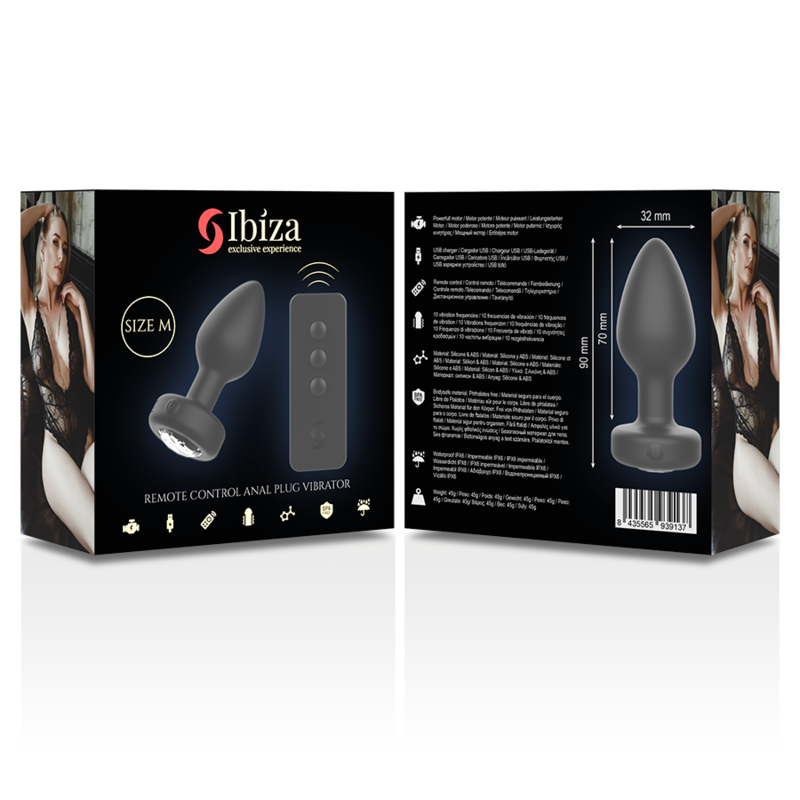 Ibiza - remote control anal plug vibrator size m