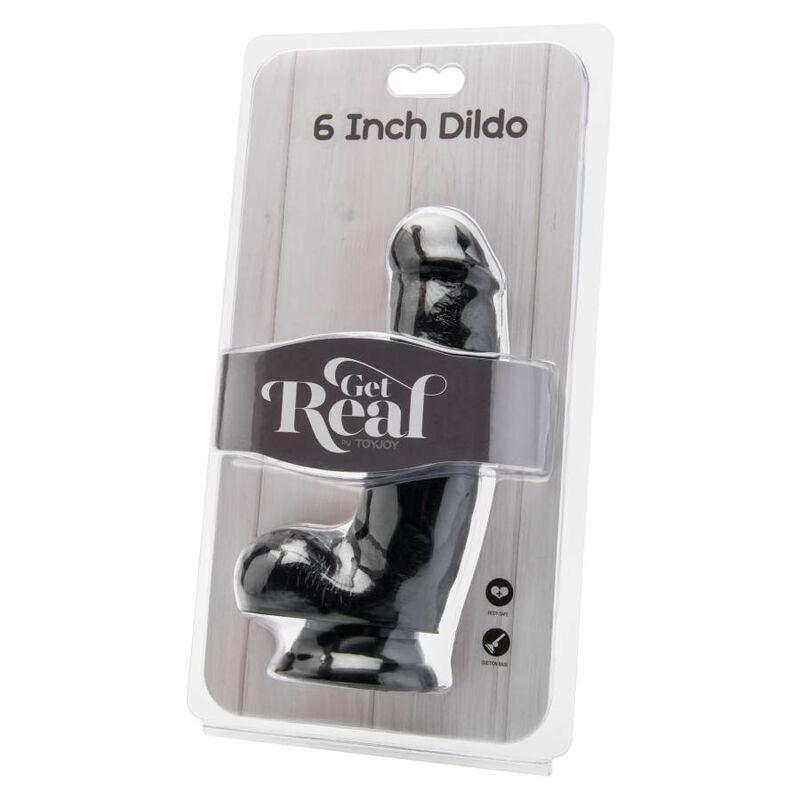 Get real - dildo 12 cm con palline nere