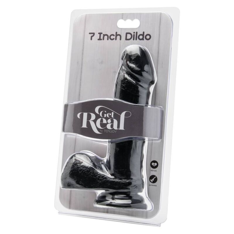 Get real - dildo 18 cm con palline nere