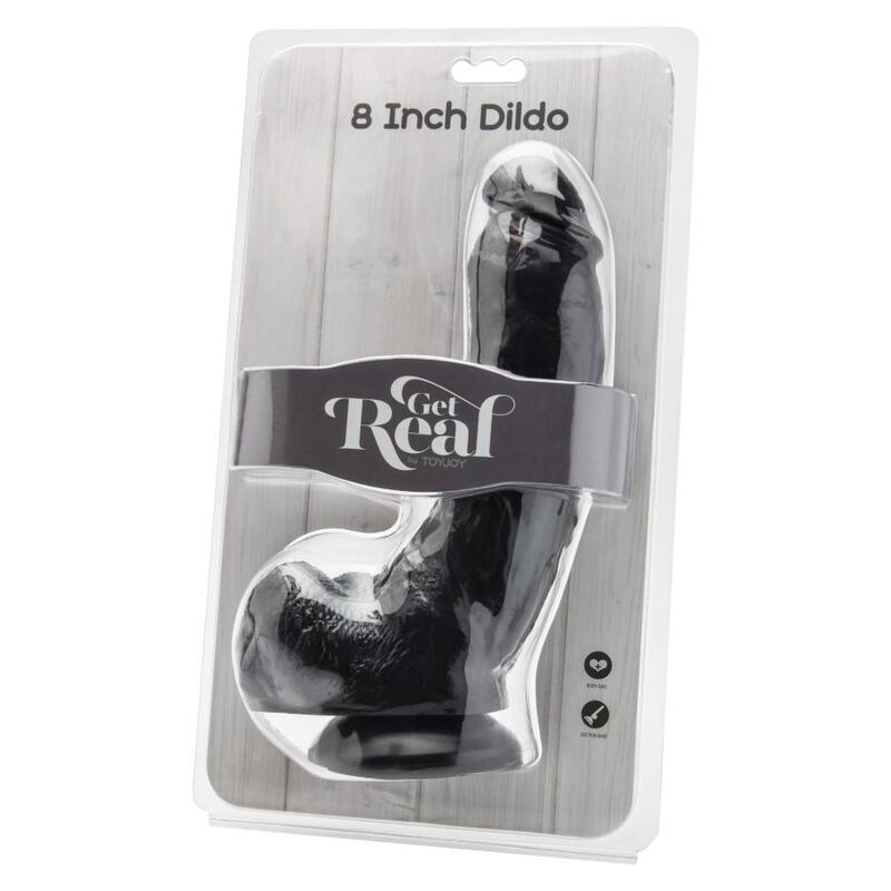Get real - dildo 20,5 cm con palline nere
