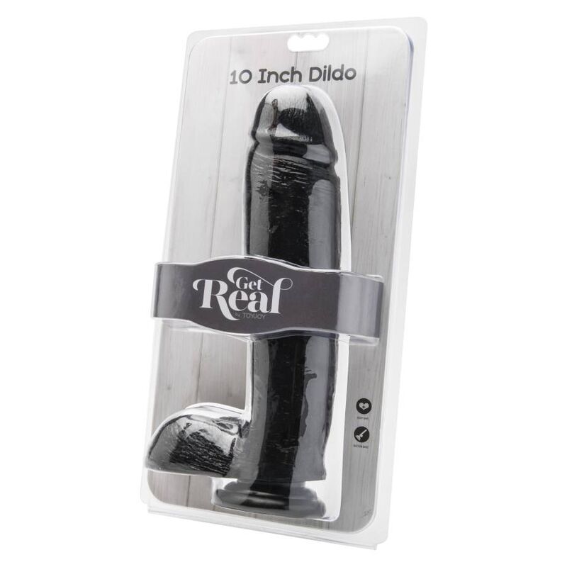 Get real - dildo 25,5 cm con palline nere