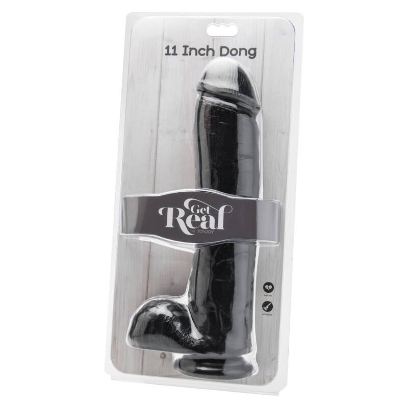 Get real - dildo 28 cm con palline nere