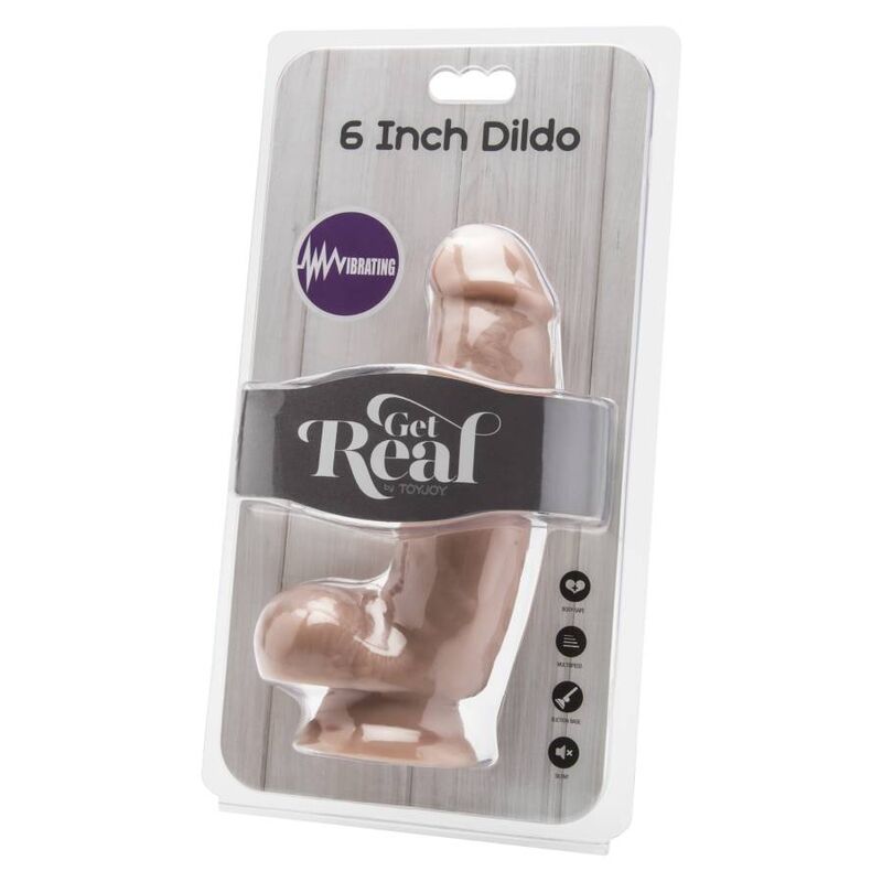 Get real - dildo 12 cm con palline vibratore skin