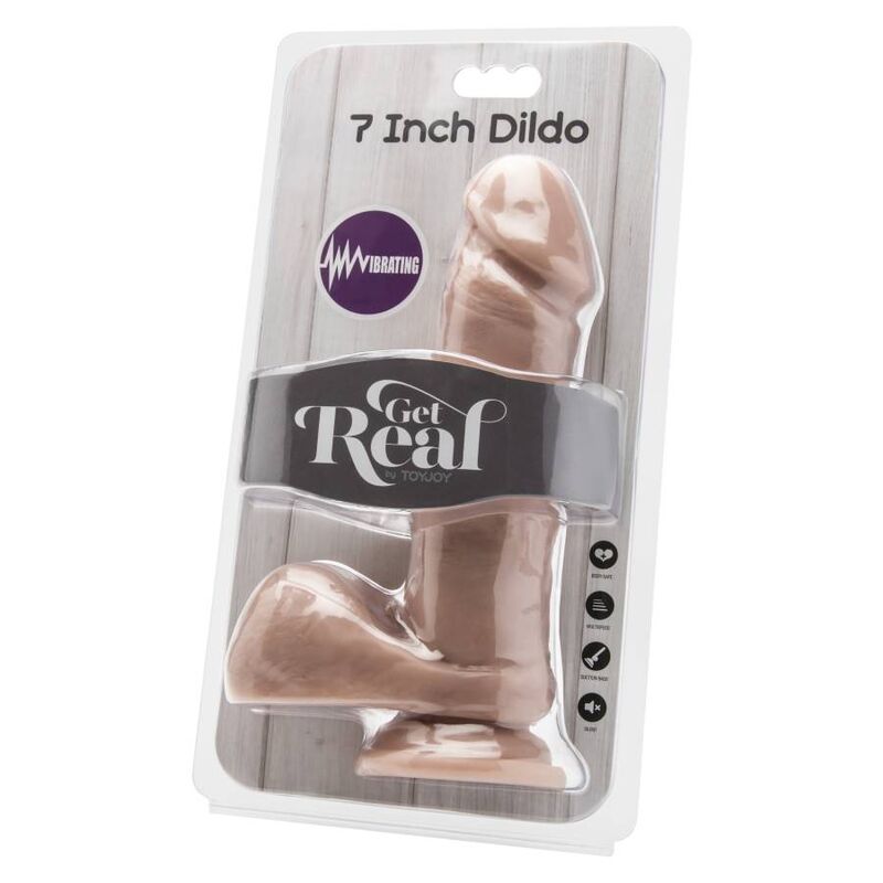 Get real - dildo 18 cm con palline vibratore skin