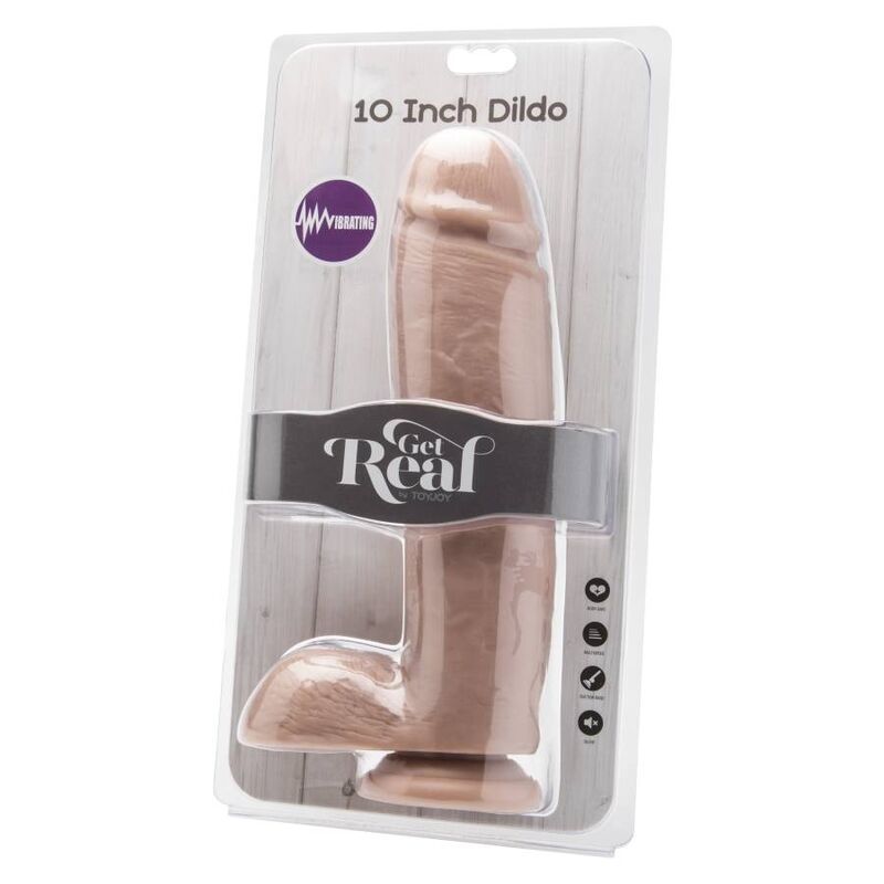 Get real - dildo 25,5 cm con palline vibratore skin