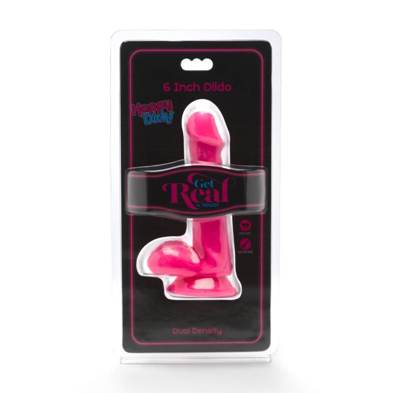 Get real - happy dicks dildo palline 12 cm rosa