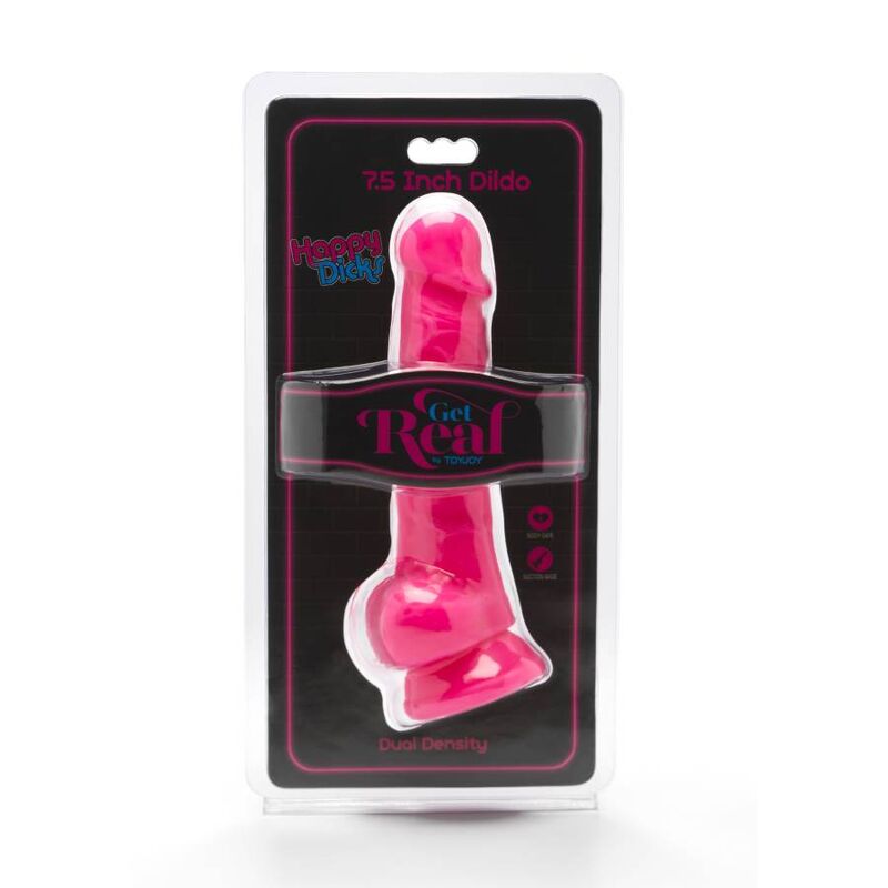 Get real - happy dicks 19 cm con palline rosa