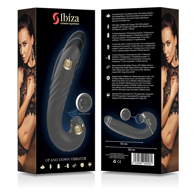 Ibiza - up & down suctioning vibrator 15.5 cm