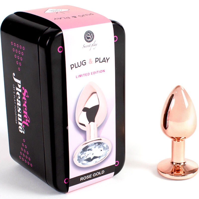 Secret play - butt plug in metallo oro rosa misura piccola 7 cm